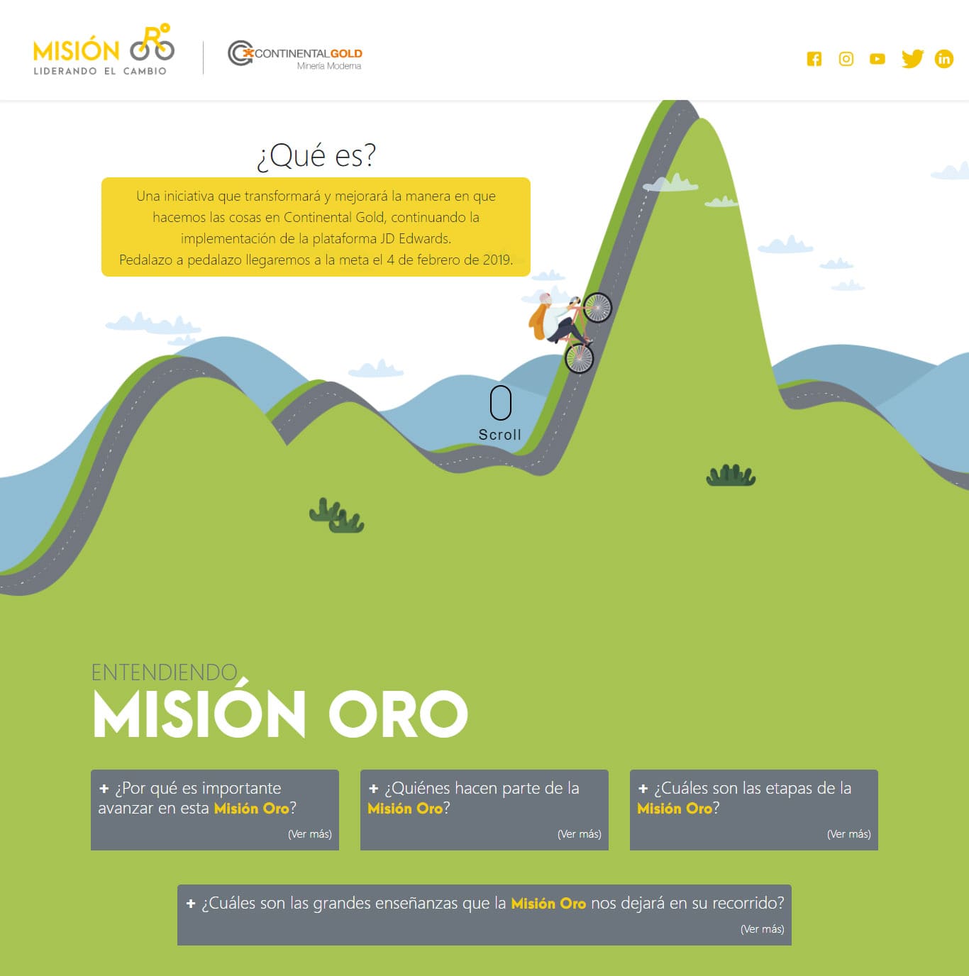 Screenshot Mision Oro Website